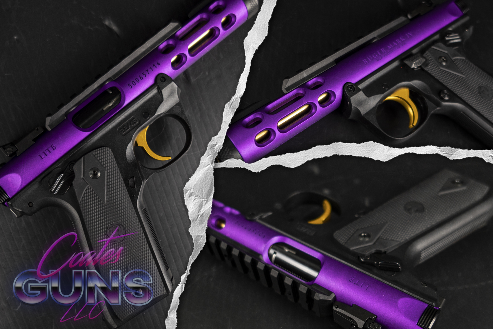 Ruger Mark IV 22/45 Lite Purple & Gold